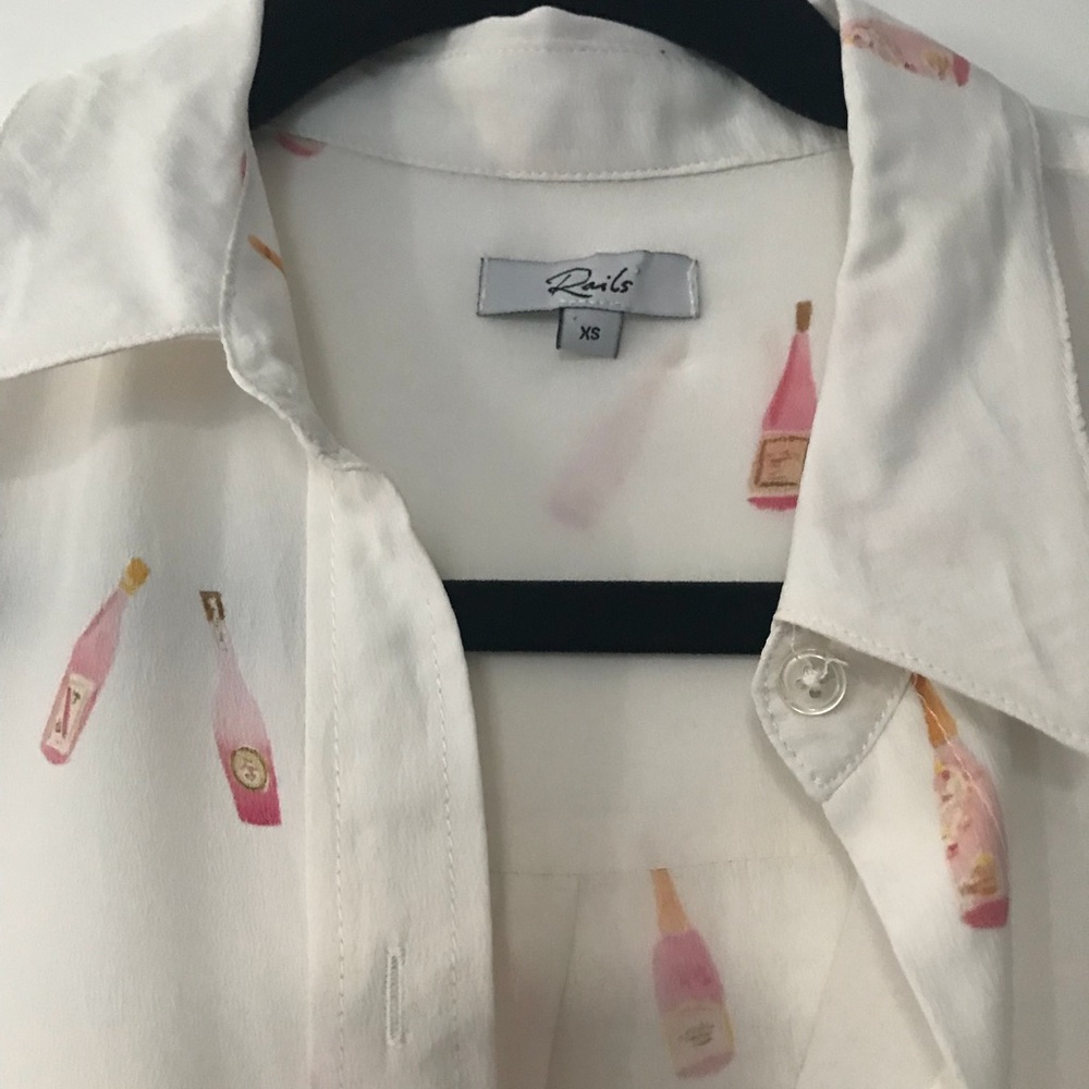 RAILS Rosé Silk Blouse XS - Picture 4 of 14